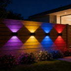 Applique murale solaire RVB à double faisceau, lot de 2, IP44
