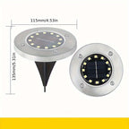 Spot solaire à enterrer en inox 12 LED, Ø 11,5 cm, lot de 5 à 15