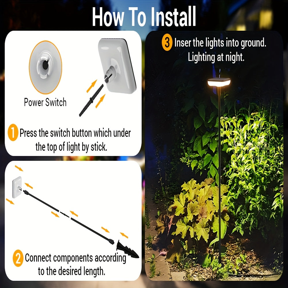 Lampe solaire de jardin oscillante sur tige souple, lot de 4 IP65