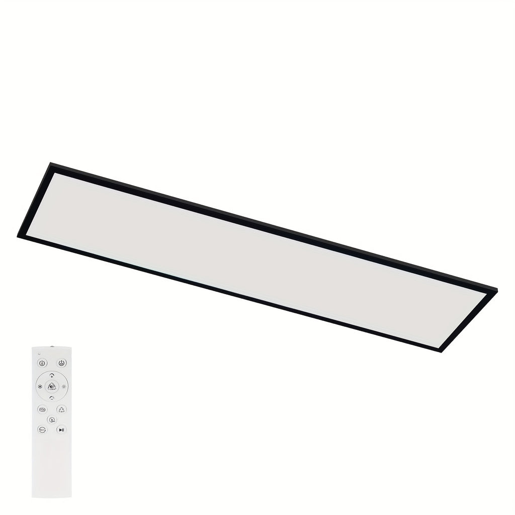 Panneau LED rectangulaire RVB à cadre noir, 120 cm, télécommande