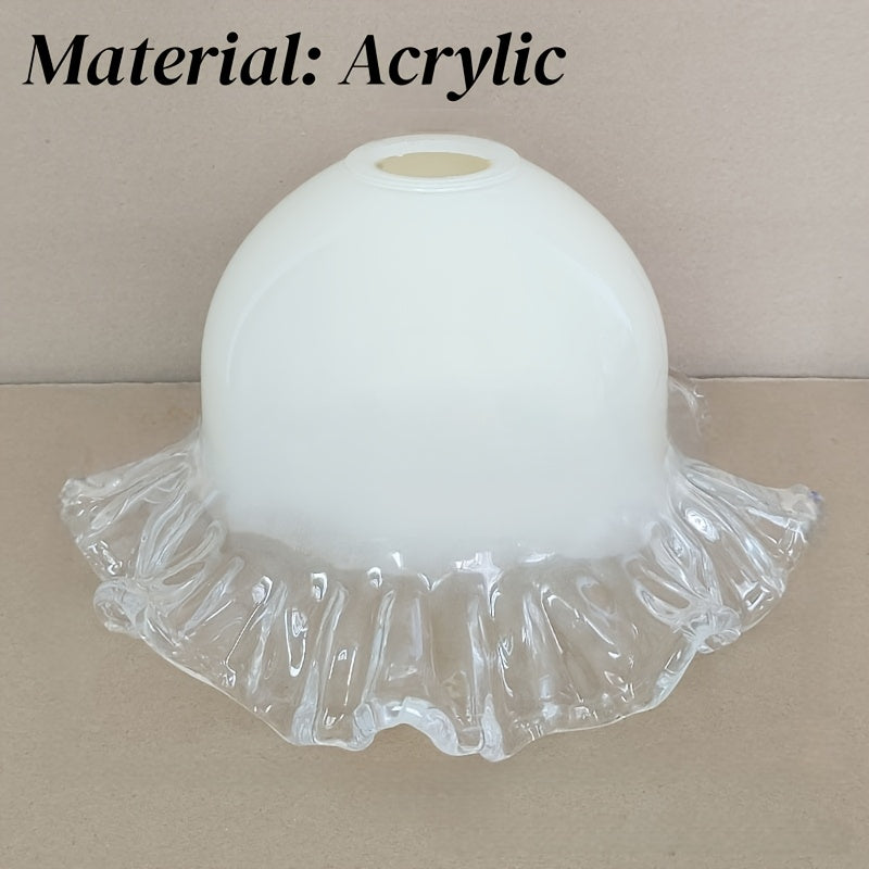 Abat-jour cloche en acrylique à collerette ondulée, Ø 22 cm