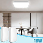Lot de 2 plafonniers LED carrés 21,5 cm, blanc froid 6500 K