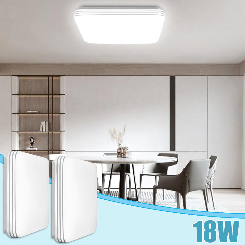 Lot de 2 plafonniers LED carrés 21,5 cm, blanc froid 6500 K