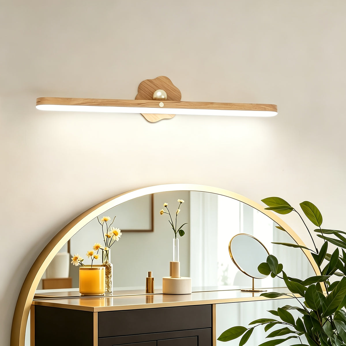 Applique murale LED noire rotative de 30 cm, liseuse sans fil