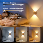 Applique murale LED ovale à détecteur, effet bois ou doré