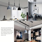 Suspension 3 cloches noire, blanche et grise sur rosace ronde