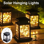 Lanterne solaire carrée noire à guirlande de 30 micro-LED, 12,5 cm