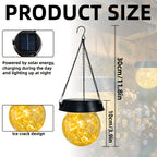 Suspension solaire boule craquelée à micro-LED et 8 jeux de lumière