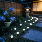 Guirlande solaire de jardin à 30 boules craquelées, 8 modes
