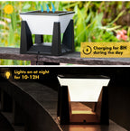 Lampe solaire de pilier IP65 à coque noire, trois tailles au choix
