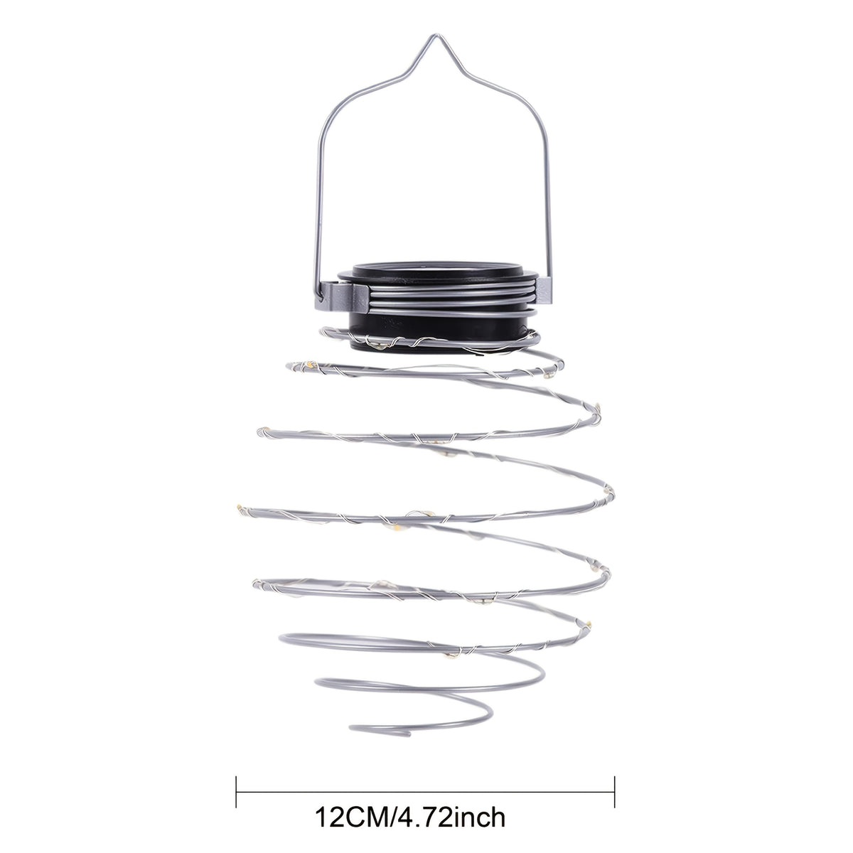 Suspension solaire spirale en fil de fer à 16 LED, lot de 3 ou 5