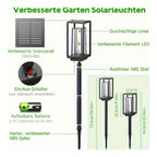 Grande lanterne solaire carrée à filament, 72,5 cm, lot de 2 ou 4
