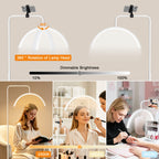 Lampadaire LED demi-lune pivotant, 3 teintes, blanc ou noir