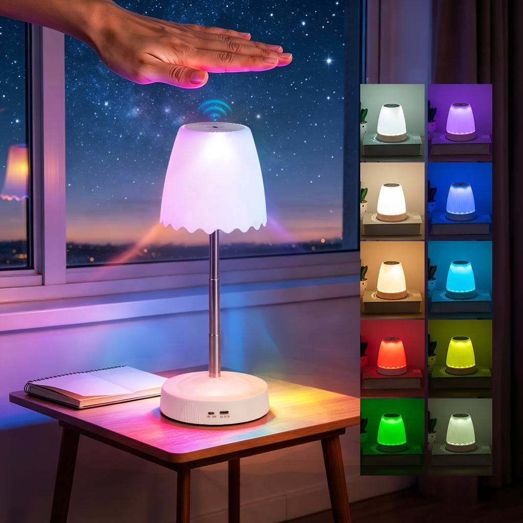 Lampe de table télescopique sans fil à commande gestuelle et RVB