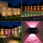 Applique murale solaire RVB à double faisceau, lot de 2, IP44