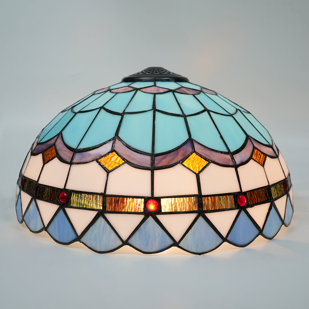 Verre de remplacement en vitrail méditerranéen bleu, Ø 40 cm