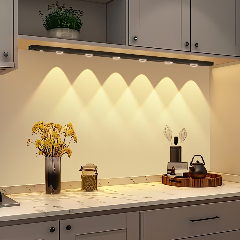 Lot de 2 réglettes LED à spots, argentées ou noires, 20 à 40 cm