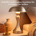 Lot de 3 lampes champignon LED sans fil, or rose, argent et or vieilli