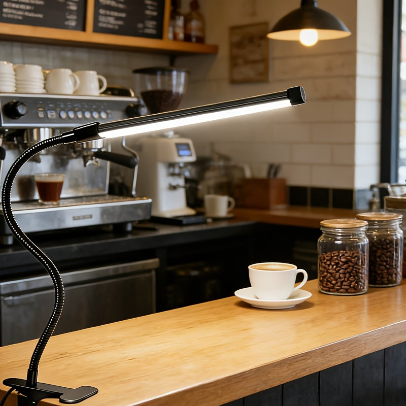 Lampe à pince barre 96 LED noire pour manucure et dessin, col métal