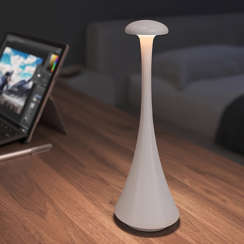 Lampe de table sans fil en trompette de 27 cm, tête champignon