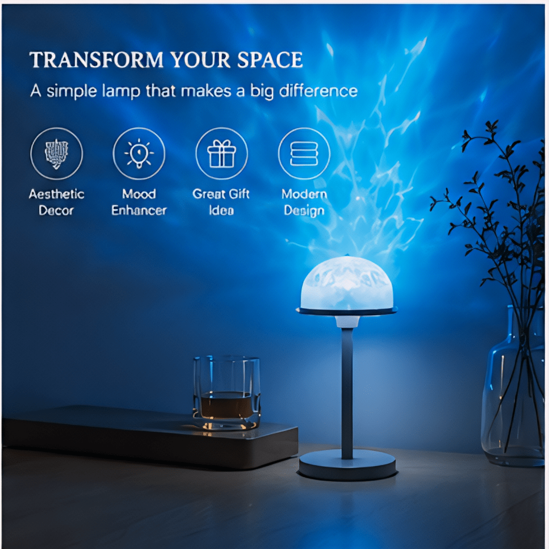 Lampe projecteur d'ondulations d'eau au dôme amovible