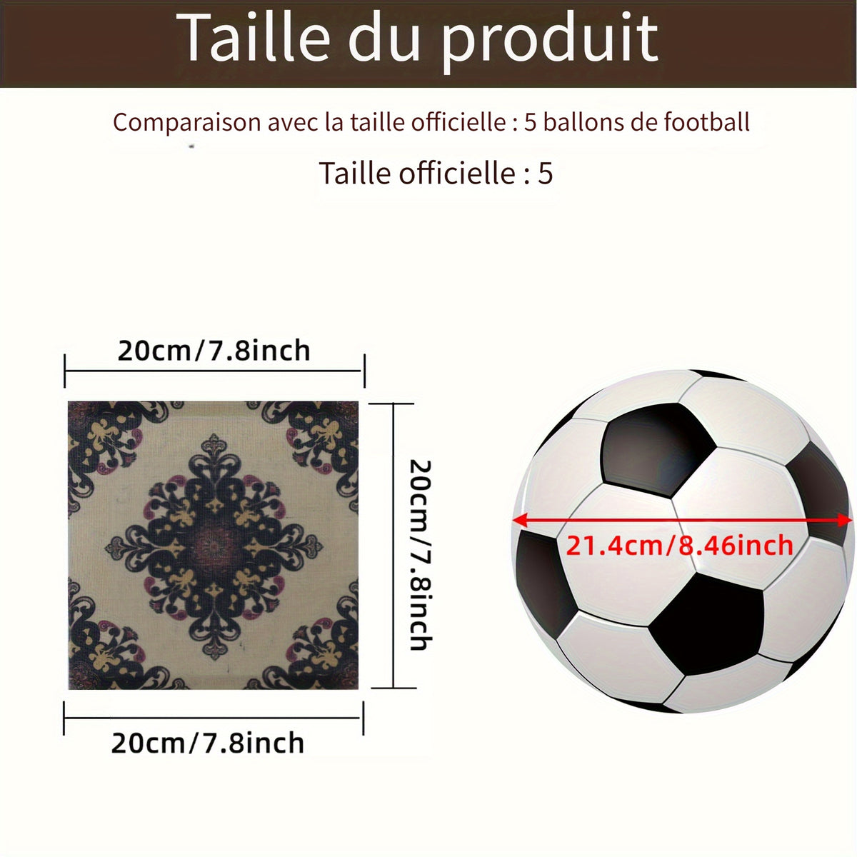 Abat-jour cube en tissu à médaillons bohèmes bleu nuit, 20 cm