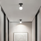 Plafonnier douille E27 noir minimaliste, platine de 10 cm