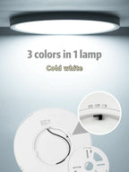 Plafonnier LED rond extra-plat Ø 50 cm, 3 teintes, lot de 2