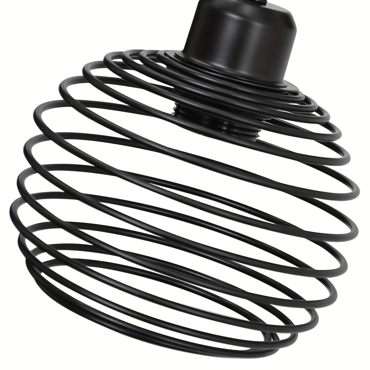 Lot de 2 lampes de chevet noires à cage spirale en métal, douille E27