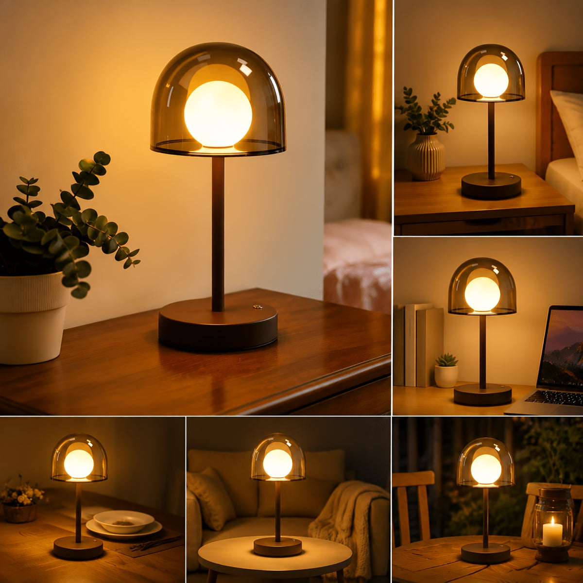 Gris / Lampe de Table Tactile
