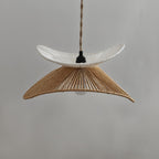 Abat-jour à deux pétales en cordelette, blanc et miel, Ø 40 cm