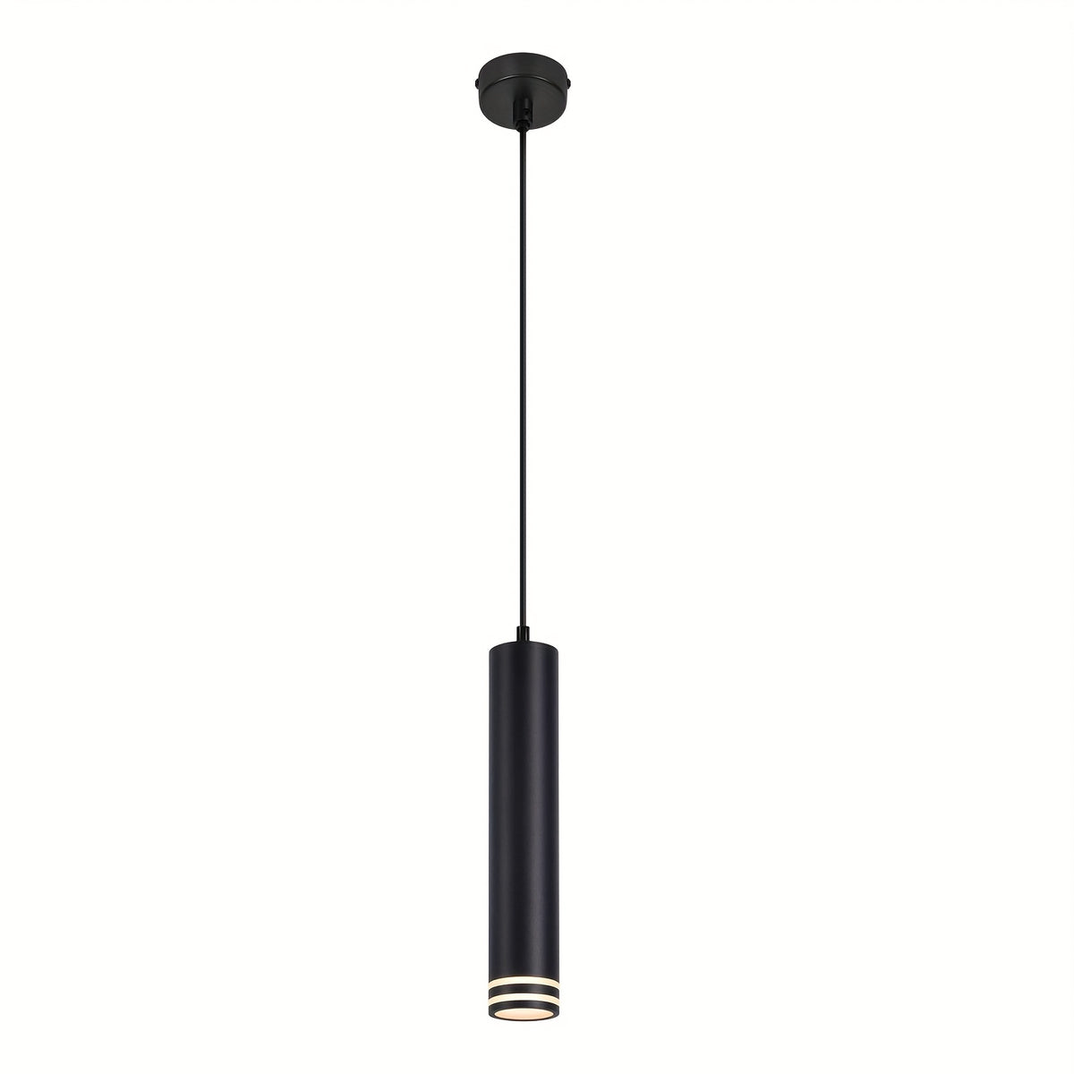 Suspension cylindre GU10 en aluminium Ø 5,5 cm, noire ou blanche