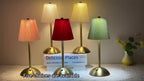 Lampe de table sans fil plissée sur dôme doré, tactile, 6 coloris