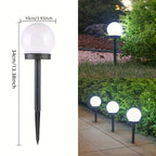 Lampe solaire globe opalin sur piquet de 34 cm, blanc chaud ou froid