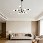 Lustre spoutnik 8 bras en métal noir, Ø 75 cm, douilles E27