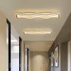 Plafonnier LED long en forme de vague, 60 cm, doré, blanc ou noir