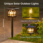 Lot de 8 balises solaires lanterne à filament LED, 38,8 cm