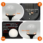 Lampe solaire boule blanche sur piquet, 16 cm, lot de 8 pour allée
