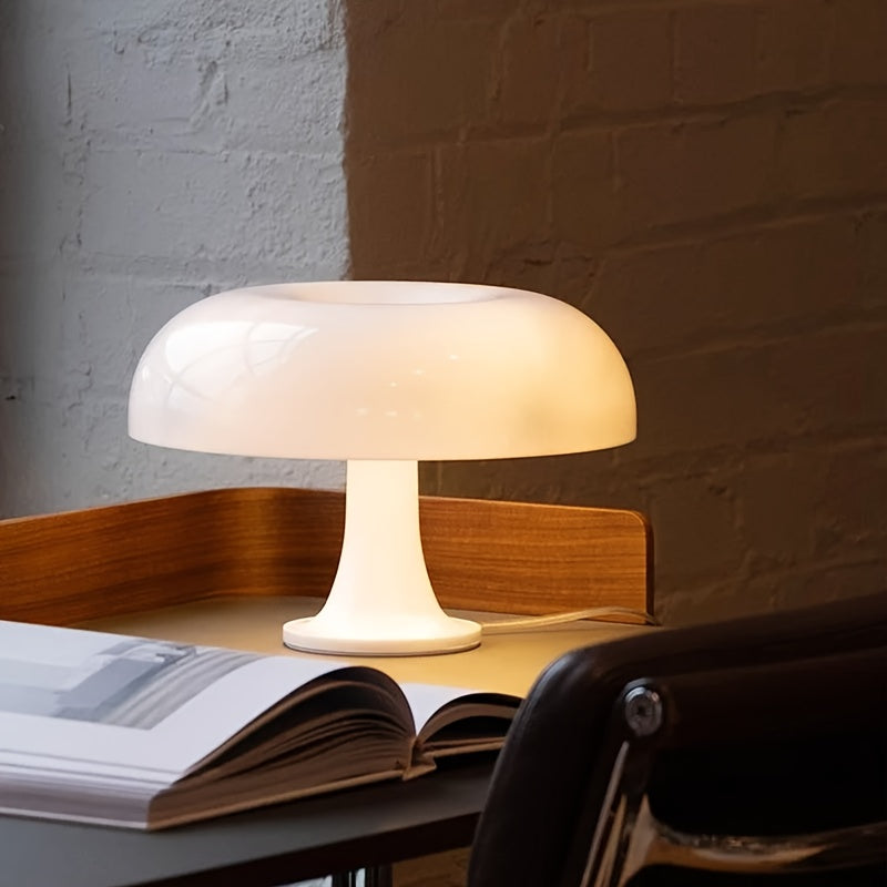 Petite lampe champignon orange vif, 25 cm, branchement USB