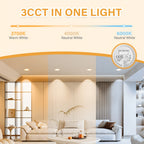 Lot de 6 spots LED encastrés orientables 5W, trois blancs à variateur