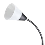 Lampadaire vasque avec liseuse flexible, noir ou blanc, 175 cm
