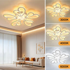 Plafonnier LED fleur à pétales en cœur blanc Ø 54 cm, 7000 lumens