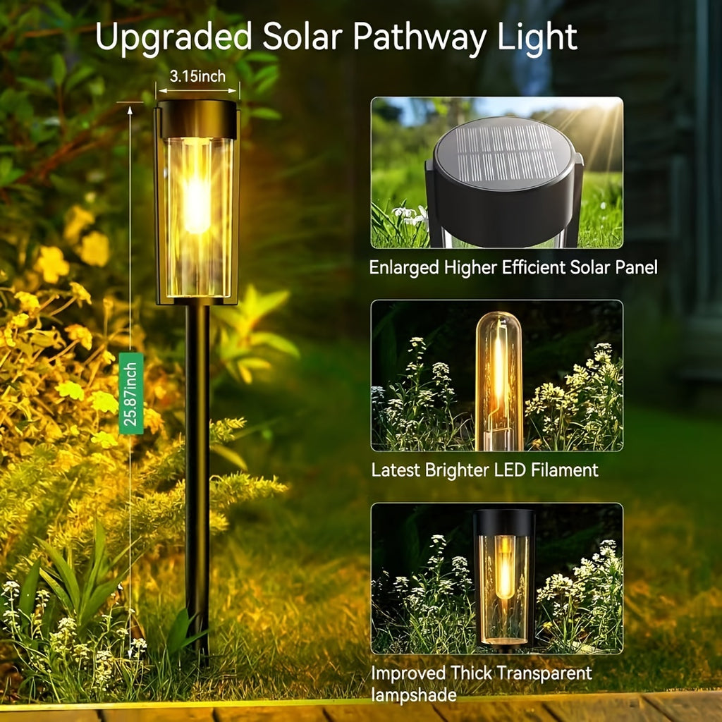 Lampe solaire de jardin à ampoule filament, 58 cm, lot de 2 ou 4