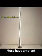 Lampadaire LED spirale minimaliste de 121 cm, trois teintes