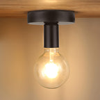 Plafonnier douille E27 noir minimaliste, Ø 10 cm, de 1 à 4 pièces