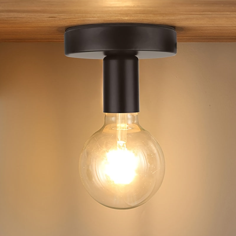Plafonnier douille E27 noir minimaliste, Ø 10 cm, de 1 à 4 pièces