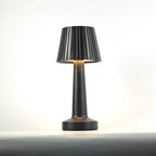 Lampe de table sans fil RVB noire à abat-jour plissé, tactile