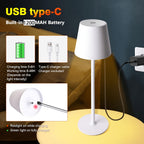 Lampe de table LED sans fil à abat-jour conique et deux hauteurs