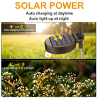 Lampe solaire de jardin feu d'artifice, 120 LED sur 6 tiges souples