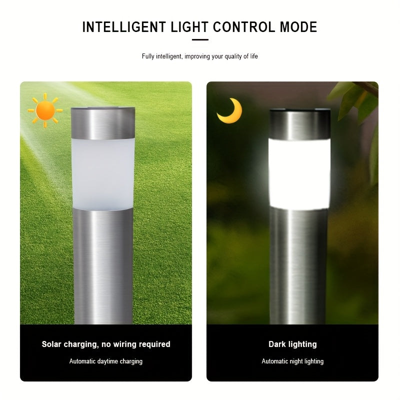 Lampe solaire borne en inox brossé, 27,8 cm, lot de 2 ou 4
